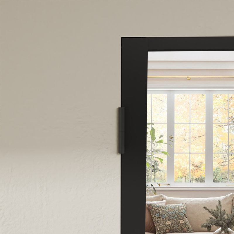 Porte-fenêtre double extérieure moderne à grille métallique noire, entièrement vitrée, pour maison, 60 po x 80 po