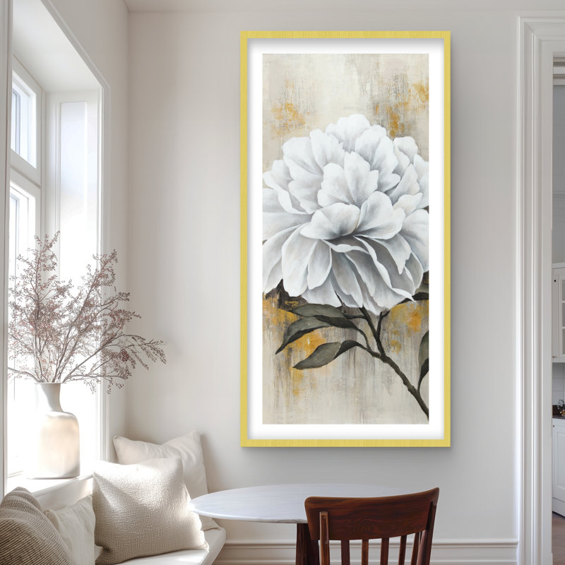 Pivoine blanche avec motif floral rustique mat pour la décoration intérieure