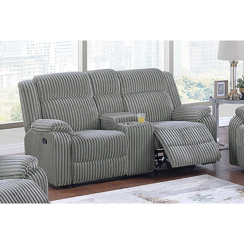 Ensemble de canapé inclinable 2 pièces Motion, Gris fumée