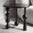 Modern Black Round End Table, Solid Rubberwood Sculptural Side Table 20"D×18"H