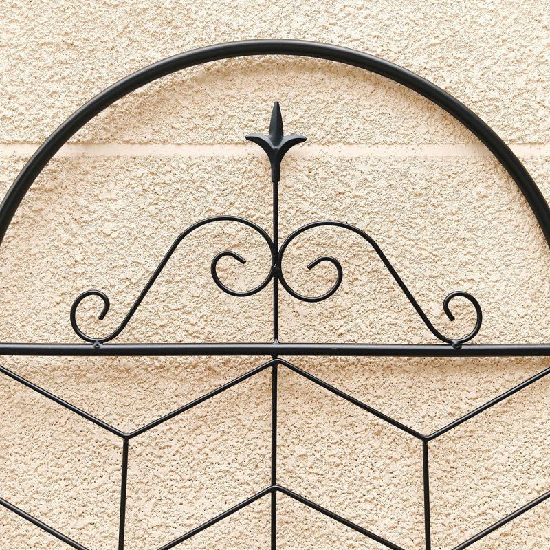 Ensemble de 2 treillis de jardin en métal antirouille de 19,7 po pour plantes grimpantes support de fleurs extérieur noir