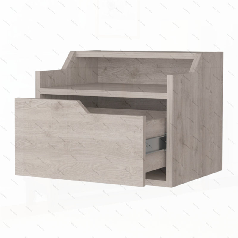 Table de chevet Macadamia, Gris clair