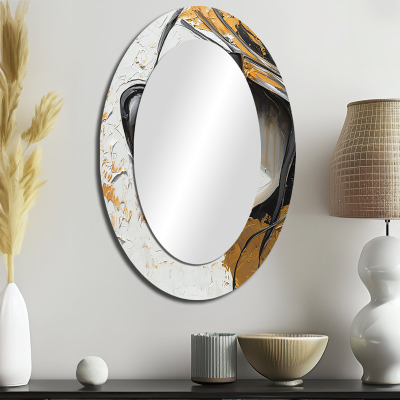 Miroir mural noir et doré Fashion Glamazon II, 36 po x 24 po