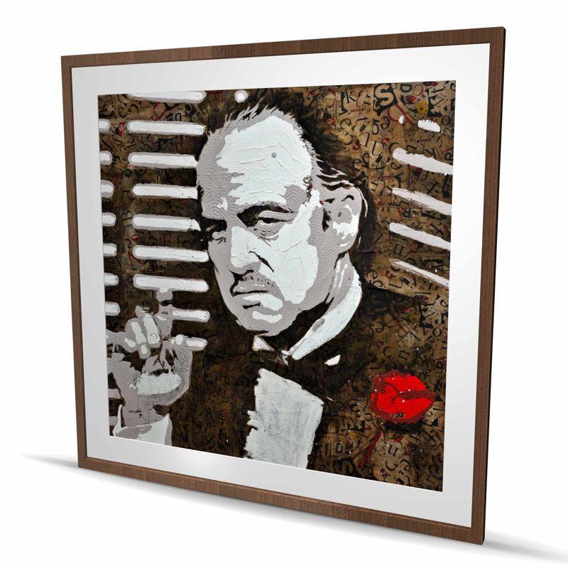 «Black and White The Godfather Pop Art Print», décor encadré, H 48 po x l 48 po, Brun