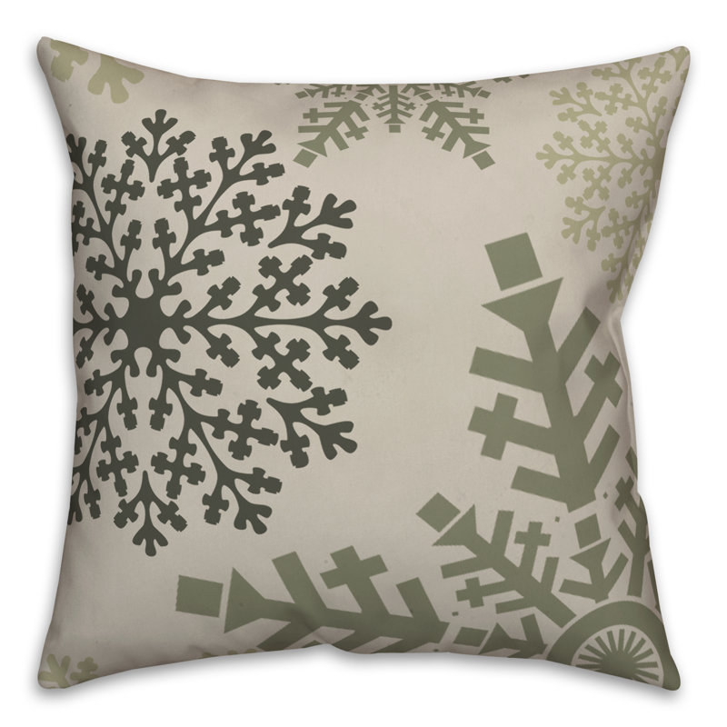 Housse et insert de coussin carré en forme de flocon de neige , 20 po x 20 po