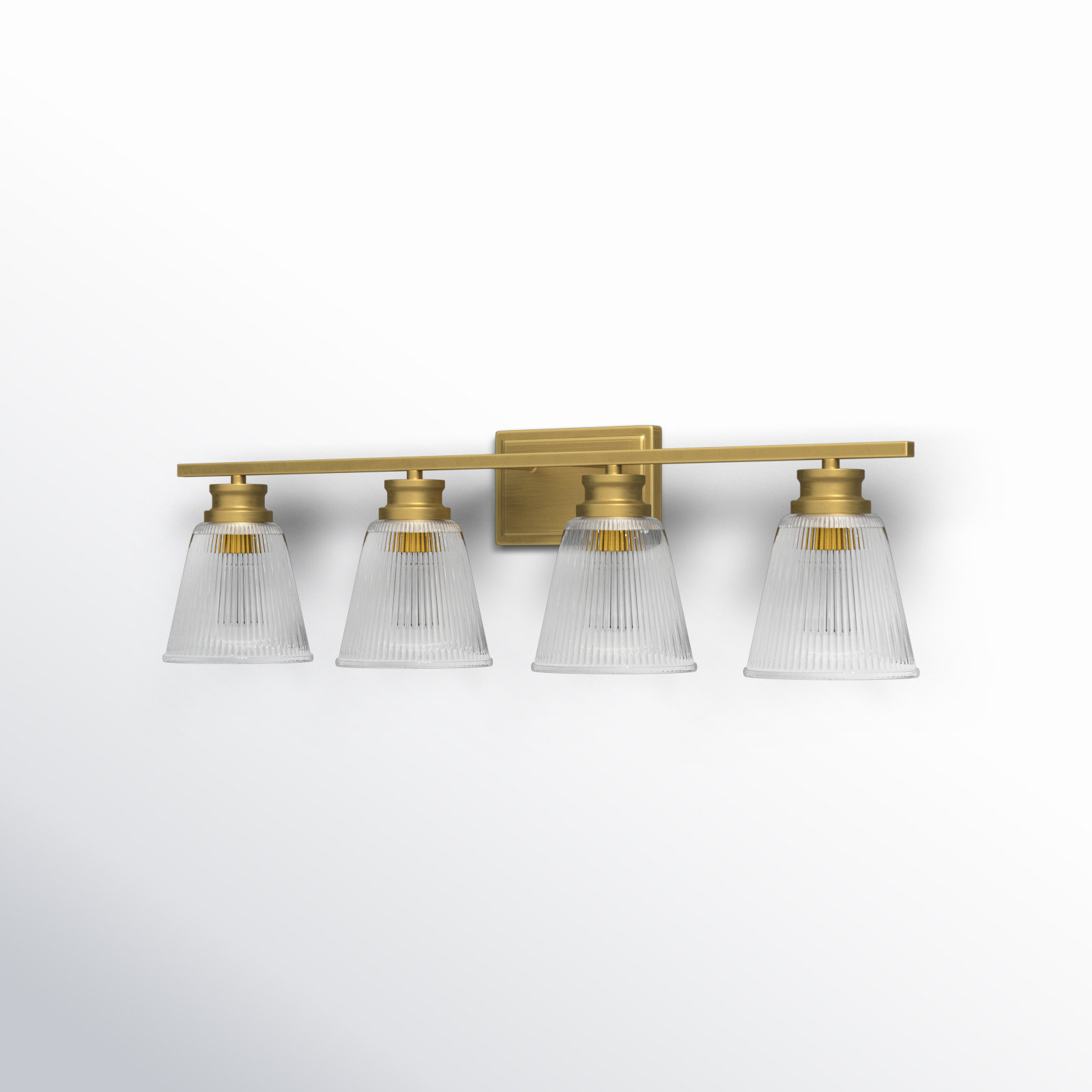 Odis 4 Light Dimmable Vanity Light, Natural Brass