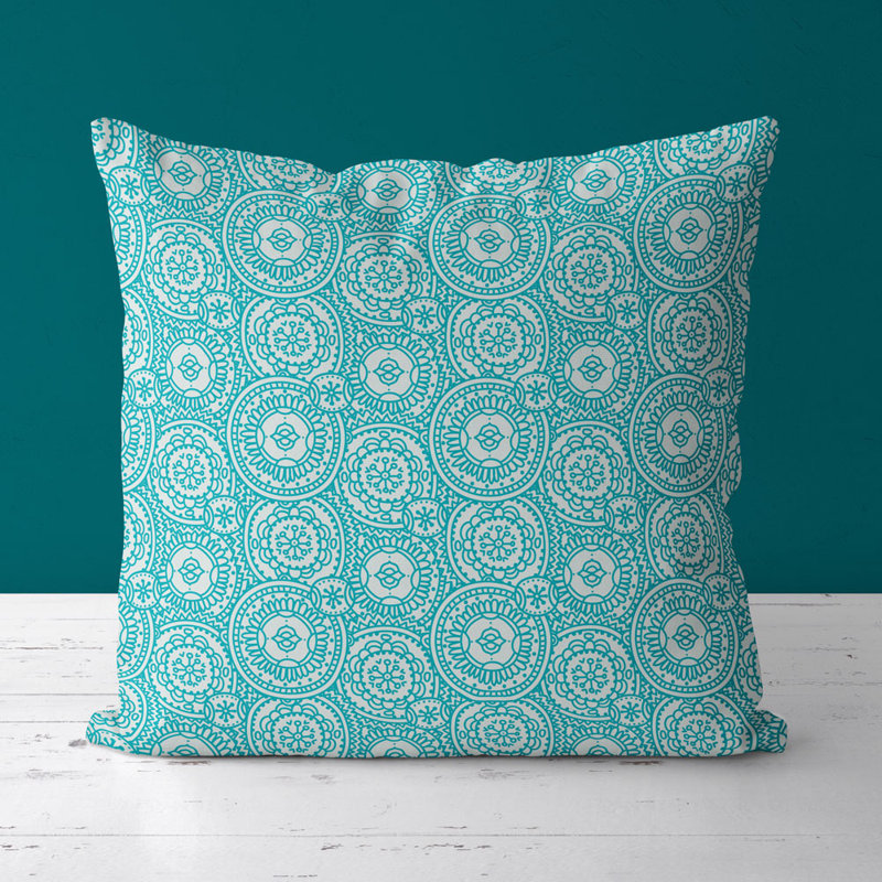 Housse de coussin carré et insert, Aqua