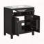 Meuble-lavabo 30 po avec lavabo en céramique, armoire de salle de bain simple grise moderne avec 2 portes et une tablette, portes à fermeture douce-112605893