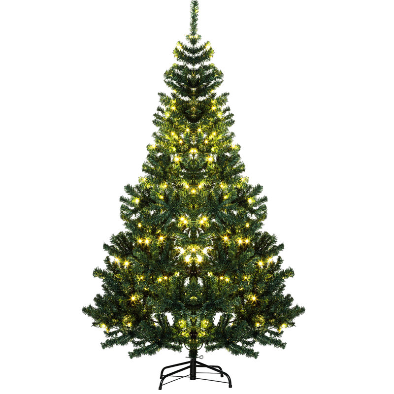 Arbre de Noël 1000 branches, 6 pieds de hauteur, 250 pieds blanc chaud, arbre de 6 pi de hauteur avec et extrémités, base en métal