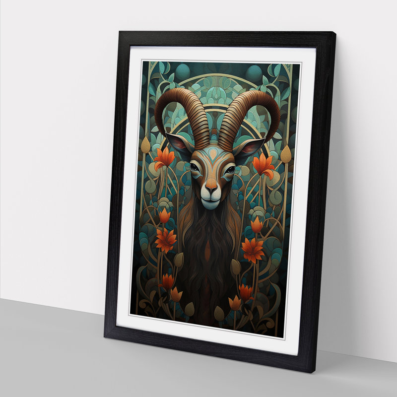 Goat Art Deco Art - Framed Print