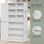 Armoire à tablette réglable, armoire de rangement en acier blanc, idéale pour les cuisines, les salles de bain et les salons