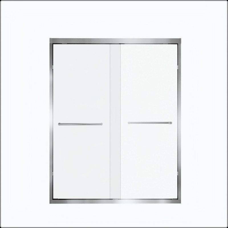 Porte de douche double 44-48 x 72 - Finition nickel brossé