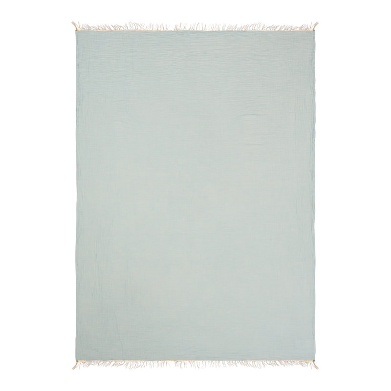 Jeté 100% coton Sandy Sandy, Bleu turquoise