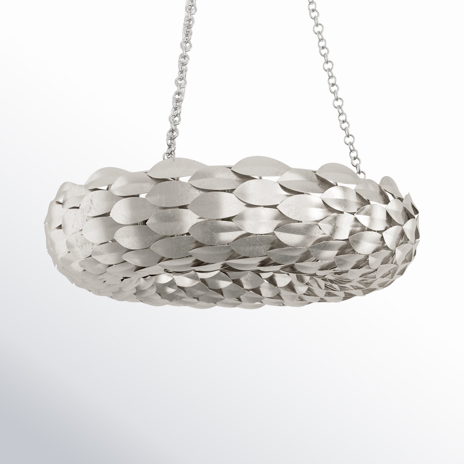 6 - Light Metal Dimmable Chandelier, Antique Silver