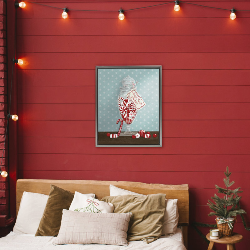 Cadre flottant Sweet Tooth Season, design par Jilly Jack Designs, H 31 po x l 25 po, Cadre flottant gris lustré