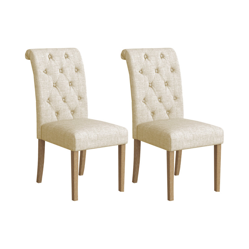Charlotte 19'' H Tufted Upholstered Parsons Chair, Tan