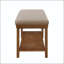 Banc rembourré en lin avec tablette de rangement inférieure - capacité de 350 lb-133331756-133331761