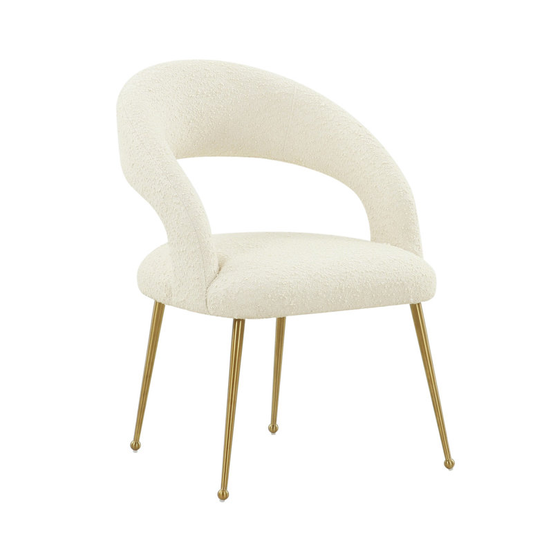  Chaise d'appoint en crème, Or, Crème