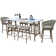 7 Pc. Antique Wash Eucalyptus Counter Height Set With Rope Stools And Captian's Chairs