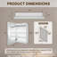 Armoire à pharmacie lumineuse à DEL avec miroir anti-buée, armoire de salle de bain intelligente à encastrer ou à surface, droit réglable 3 couleurs, tablette en verre, douille de rasoir USB