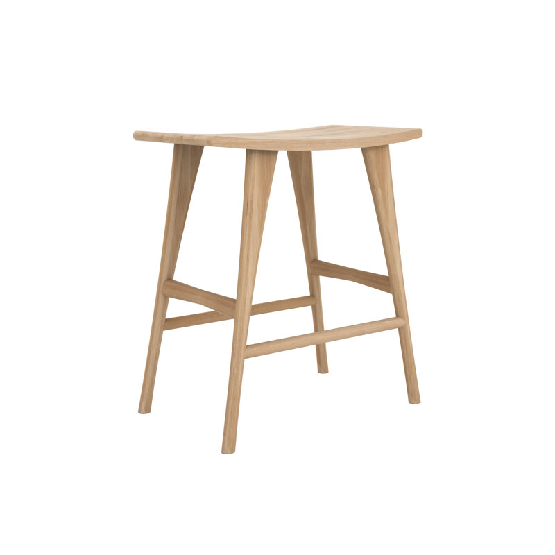 Osso Solid Wood Stool, Counter Stool (26.5" Seat Height), Teak
