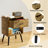 Nightstand with Power Outlet, LED Lights, and Drawer for Bedroom, Living Room