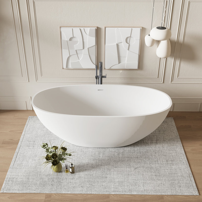 61.02'' x 29.53'' Soaking Solid Surface Bathtub, White