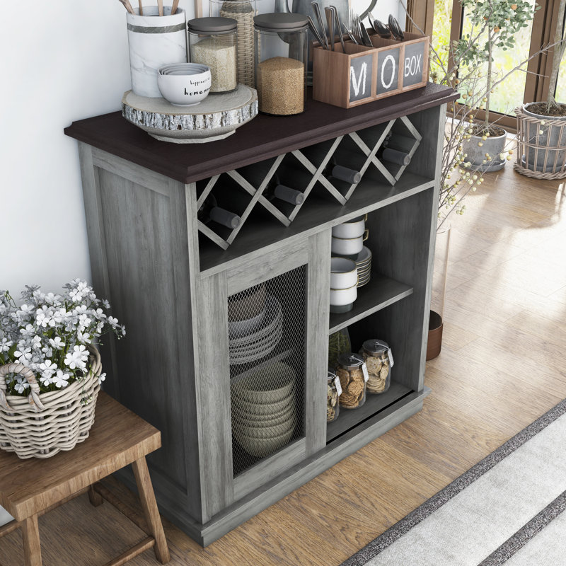 Buffet à porte coulissante Nardini, Chêne gris rétro