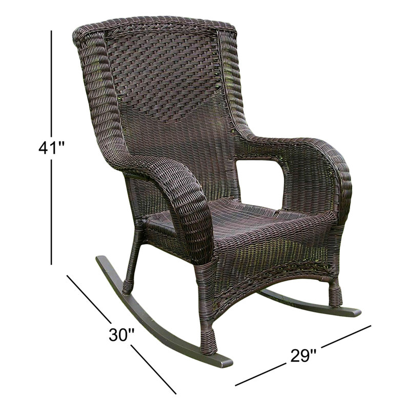 Chaise berçante Leevon, Couleur pacane vieillie