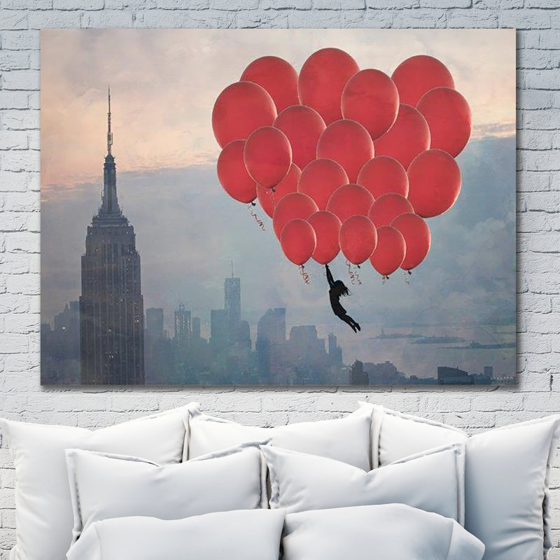 Empire Ballon Girl by Ashley Davis - Wrapped Canvas Print, 71 cm H x 107 cm W x 4 cm D