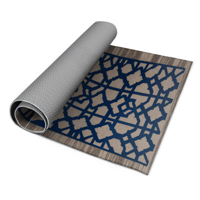 Trellis Gray Indoor and Outdoor Area Rug