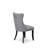 7-pc modern Kitchen Table Set includes a kitchen table and 6 Light Gray Polyester parson Chairs with Button Tufted Back, 44x100 Inch, Sand Blasting Black-1449195205