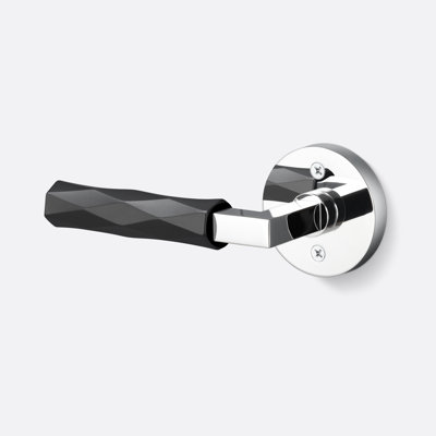 Levanto Round Dummy Rosette In Polished Chrome, Vertex Grip In Flat Black
