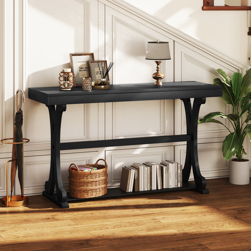 Canapé d'appoint rétro avec tablette de rangement noire, Noir