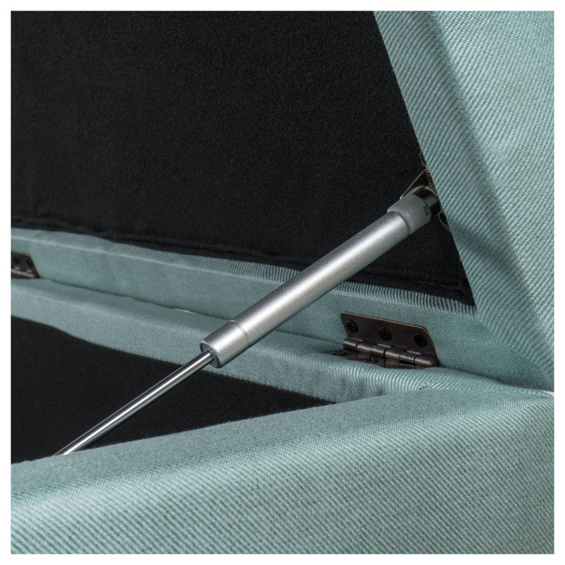 Banc repose-pieds de rangement rectangulaire de 50 pouces en tissu bleu clair