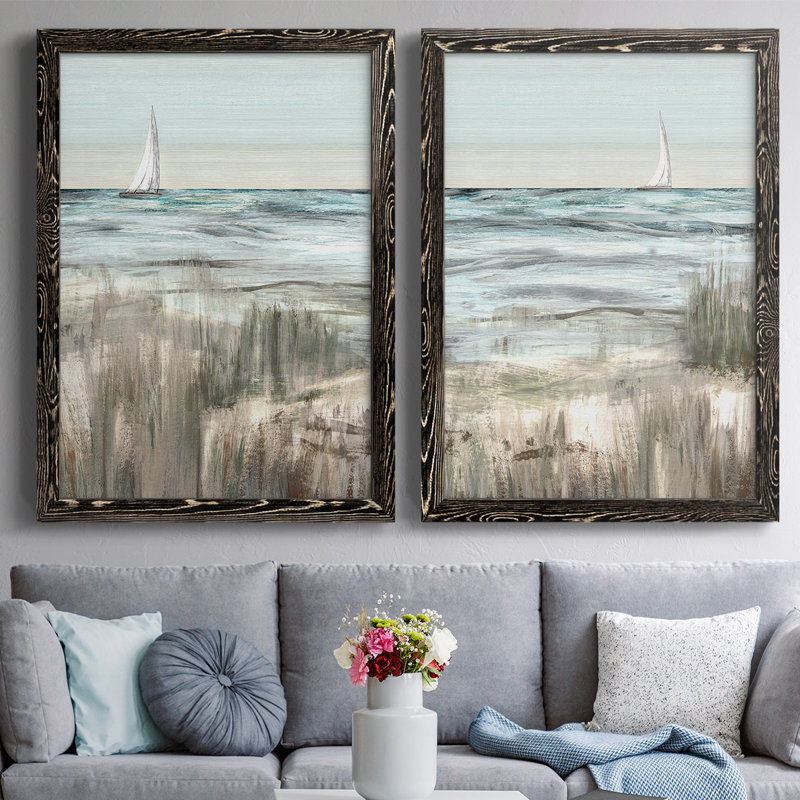 «Heading In Dusk I» - Toile encadrée de qualité supérieure - prête à être accrochée, H 27,5 po x l 75 po x P 1,5 po, Noir