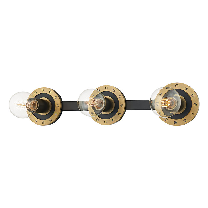 Teo 3 Light Bath and Vanity, Patina Brass/Soft Black