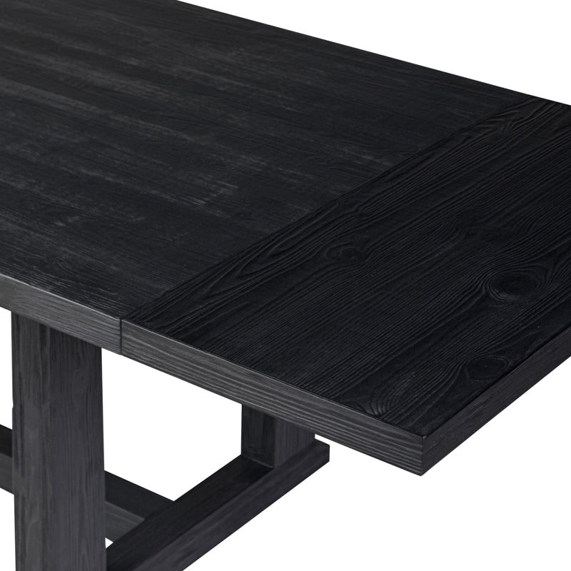 Otto Pine Wood Dining Table, Black