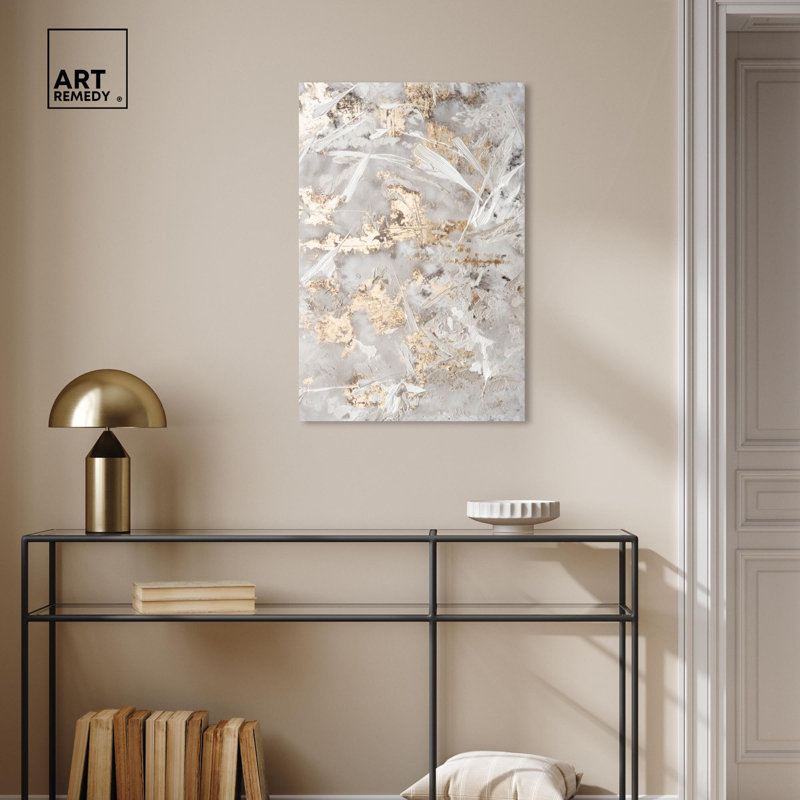 Celestial Gold 2, toile élégante abstraite dorée par Art Remedy, Toile tendue, H 30 po x l 20 po