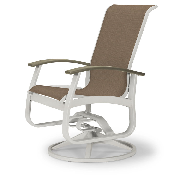 Chaise de patio pivotante Askar, Beacon taupe Sunbrella®, Beachwood P40, Neige texturée