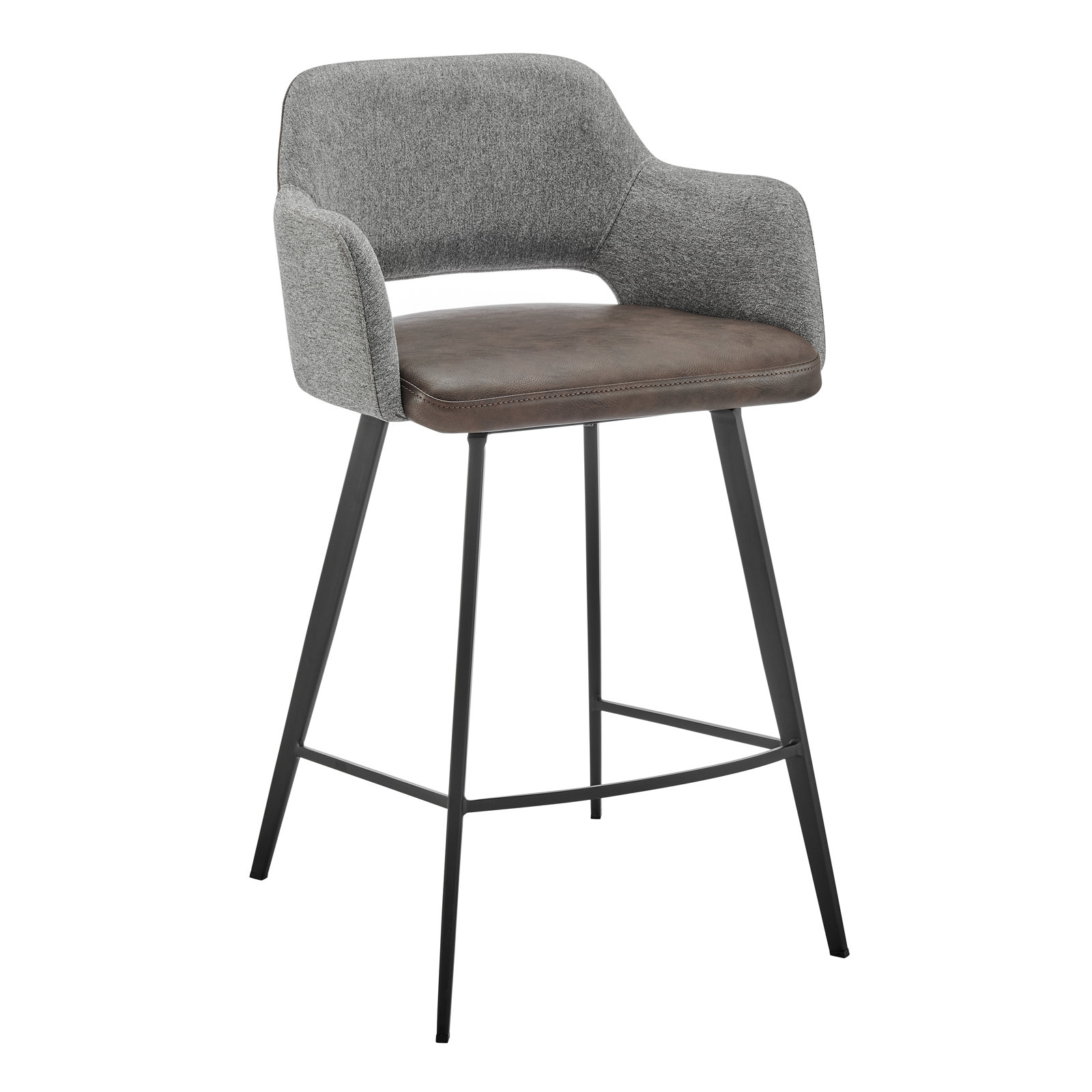 Ivonne Swivel Bar & Counter Stool, Light Brown Faux Leather, Counter Stool (25.6” Seat Height)