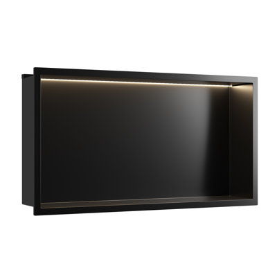 13"X 24.7" Stainless Steel Shower Niche Wall Niche Recessed Metal Shelf With COB LED light