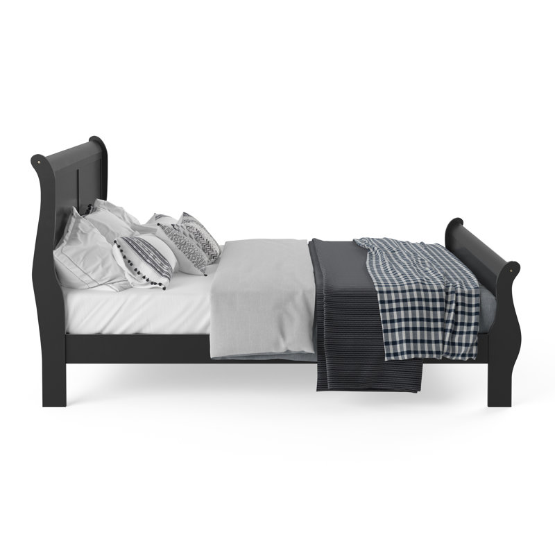 Lit standard Georgett Wood, Simple, Gris