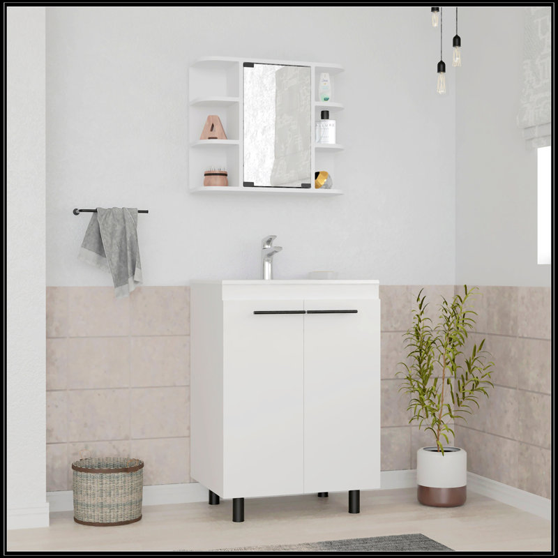 2 Piece Bathroom Set, White