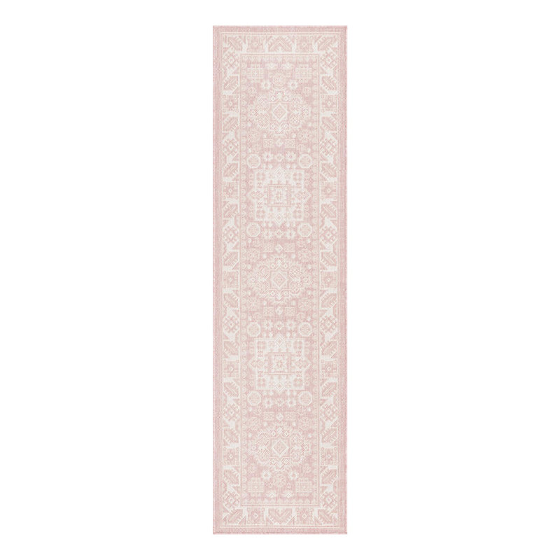Tapis rose d'intérieur / extérieur Danera, Tapis de couloir 2 pi x 7 pi 10 po