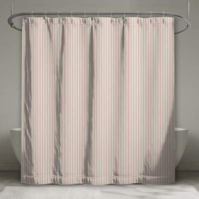 Pink Vertical Stripes Shower Curtains Extra Long