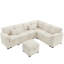 Canapé modulaire en chenille beige avec 7 sièges, rangement, 97 po pour utilisation à la maison