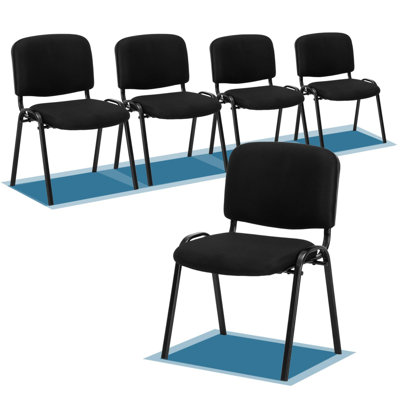 Chaises de salle d'attente, chaises de salle à manger en maille noire empilables