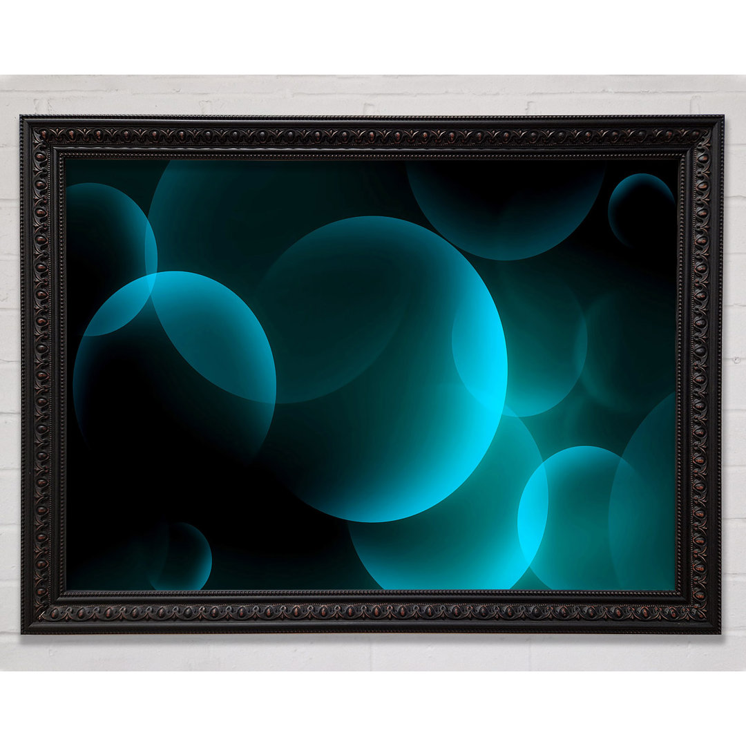 Gerahmtes Wandbild Turquoise Big Bubbles