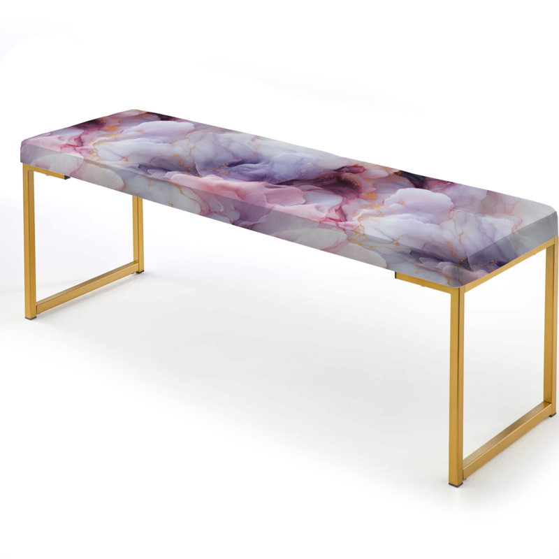 Enchanted Light Marble Mist - Banc rembourré en marbre doré